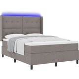 vidaXL Box Spring postelja z vzmetnico in LED taupe 140x200 cm tkanina, (22083405) Cene