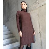 Gemre Kusama shimmering bronze turtleneck midi dress | Shoptok.si