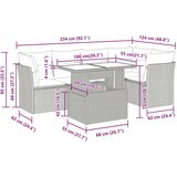 vidaXL 6-dijelni set vrtnih sofa s jastucima crni od poliratana | shoptok.hr