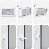  Prozor za podrum RISOR Bijeli 100 x 70 cm PVC i staklo - Bijeli 100 x 70 cm (trostruki sloj) Naginjanje i okretanje desno | shoptok.hr