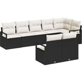  Set za vrtno kavčo z blazinami, črna, poli ratan | Shoptok.si