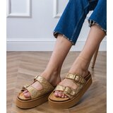 Gemre Golden sandals with buckles on straps Orinos | ePonuda.com