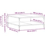  Stolić za kavu crni 100 x 100 x 40 cm od konstruiranog drva | shoptok.hr