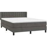  Krevet s oprugama i madracem tamnosivi 140x190 cm baršunasti | shoptok.hr
