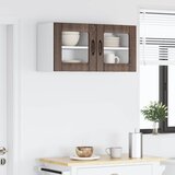  Zidni stakleni ormarić Lucca 2 pcs Smeđi hrast 40 x 31 x 40 cm | shoptok.hr