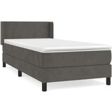 Box spring krevet s madracem tamnosivi 100x200 cm baršunasti | shoptok.hr