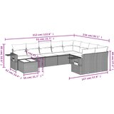  10-dijelni set vrtnih sofa od poliratana s jastucima sivi | shoptok.hr