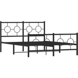 Metalni okvir kreveta uzglavlje i podnožje crni 140x200 cm | shoptok.hr