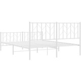 Metalni okvir kreveta uzglavlje i podnožje bijeli 150 x 200 cm | shoptok.hr