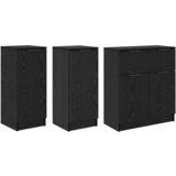 vidaXL Strani šal s predalom 3 pcs Črni hrast Konstruiran les, (5000107896) | Shoptok.si
