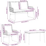  Set vrtnih namještaja 4 pcs Crna i antracit poliratan | shoptok.hr