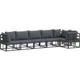 vidaXL Sjedeća garnitura za vrt 6 pcs Crna 70 x 70 x 32 cm Aluminij | shoptok.hr