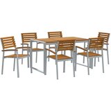  Vrtni set za objed 7 kom. Siva Čvrsto drvo akacije | shoptok.hr