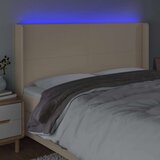  Uzglavlje krem 183 x 16 x 118/128 cm od tkanine | shoptok.hr