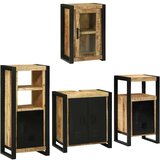 vidaXL Set namještaja za kupaonicu Zidne 4 pcs Smeđa Čvrsto drvo manga | shoptok.hr