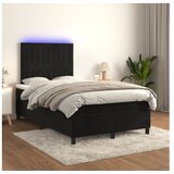  Box spring s madracem LED crni 120 x 200 cm baršun | shoptok.hr