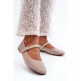Boto Eco Suede Ballerinas Embellished with Jet Beige Tinara | Shoptok.si