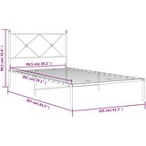  Metalni okvir za krevet s uzglavljem bijeli 100x200 cm | shoptok.hr