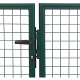 vidaXL Vrtna vrata jeklena 350x75 cm zelena | Shoptok.si