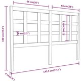  Uzglavlje za krevet crni 145,5 x 4 x 100 cm od masivne borovine | Eponuda.com