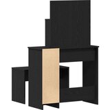 vidaXL Set toaletne mize Črni hrast Inženirski les, Toaletna miza črni hrast z ogledalom - 86,5 x 35 x 136 cm, Toaletni stol črni hrast 70x35x45 cm Inženirski les | Shoptok.si
