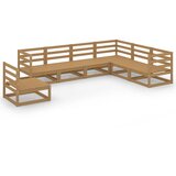 Maison Chic Seti vrtnega pohištva - Vrtna garnitura - Vrtni pohištvo set 7-delna medeno rjava trdna borovina, (21806821) | Shoptok.si
