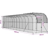  Kavez za piletinu uz zid Srebrna 1000 x 200 x 215 cm | shoptok.hr