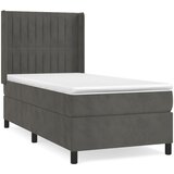 Maison Chic Box spring postelja - Vzmetna postelja z vzmetnico temno siv 90x190 cm žamet SL14188, (21902783) Cene