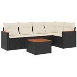  6-dijelni set vrtnih sofa s jastucima crni od poliratana Crna 62 x 62 x 69 cm | shoptok.hr