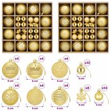  Set božićnih kuglica 88 kom. Zlatno Ø 6 cm Plastika - Zlatno | shoptok.hr