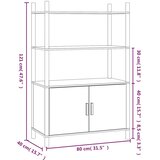  Visoka komoda crna 80 x 40 x 121 cm od konstruiranog drva | shoptok.hr