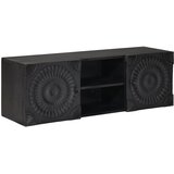 TV ormar s policom s pohranom s vratima Crna 105 x 30 x 35 cm | Eponuda.com