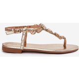 Boto Women's sandals on flat heels with crystals gold Fiolalia | Shoptok.si