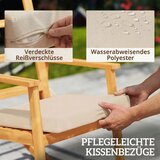  Ljuljačka stolica od akacijevog drva ljuljačka fotelja s visokim naslonom jastuk do 160 kg 60 x 89 x 107 cm bež | shoptok.hr