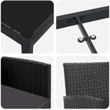 vidaXL 5-delni vrtni jedilni set z blazinami črn poli ratan | Shoptok.si