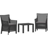  Garnitura za opuštanje s jastukom 3 pcs Antracit PP | shoptok.hr