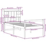  Knjižna postelja brez vzmetnice bela 90x190 cm trdna borovina, (5000124067) | Shoptok.si