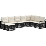 vidaXL Vrtna sedežna garnitura 8 pcs Črna poli ratan, (5000272429) | Shoptok.si