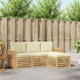  Set vanjskih sofa 4 pcs Bijela i krem 197,5 x 122,5 x 73 cm | shoptok.hr