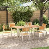  Vrtna stolica 6 pcs Smeđa 56 x 54,5 x 87 cm Čvrsto teak drvo | shoptok.hr