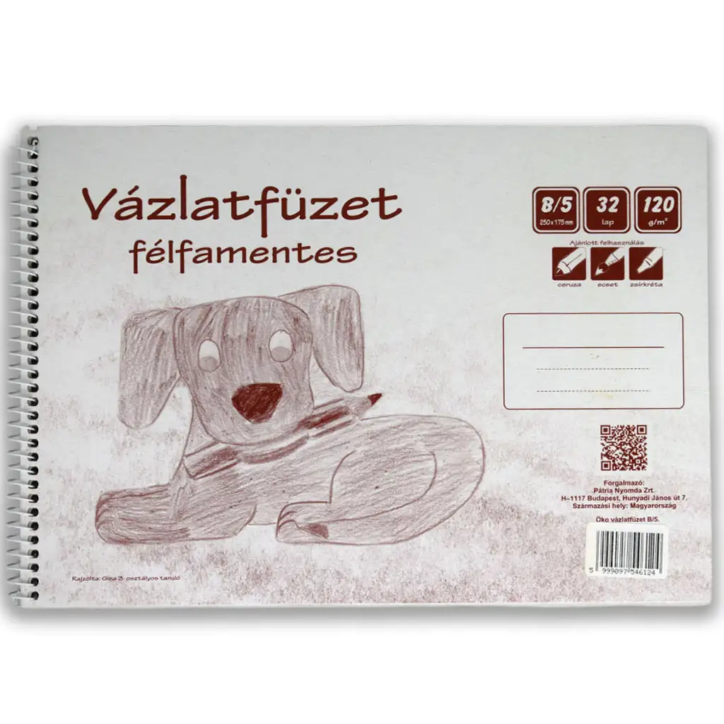 Poluobložena spiralna bilježnica B/5, 32 lista, 120g