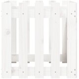 vidaXL Vrtno korito z ograjico belo 50x50x50 cm trdna borovina | Shoptok.si