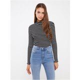 LC Waikiki Women's Standing Collar Striped Long Sleeved Women's T-Shirt Cene