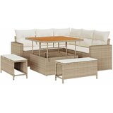  Sjedeća garnitura za vrt 8 kom. Bež poliratan 100 x 100 x 71 cm | Shoptok.si