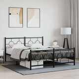 Metalni okvir kreveta uzglavlje i podnožje crni 150x200 cm | shoptok.hr