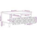  Klubska miza s predalom Bela 80 x 54 x 40 cm Masiven les manga, (5000295537) | Shoptok.si