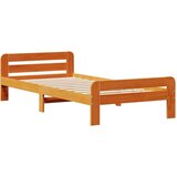  Posteljni okvir brez vzmetnice voščeno rjav 75x190 cm borovina, (21527918) | Shoptok.si