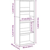vidaXL Regal za knjige boja betona 60x30x152 cm konstruirano drvo | shoptok.hr