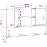  Zidna polica Betonska siva 100 x 17 x 60 cm Konstruirano drvo - Betonska siva | shoptok.hr