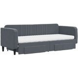  Izvlečna dnevna postelja s predali temno siva 80x200 cm žamet | Shoptok.si